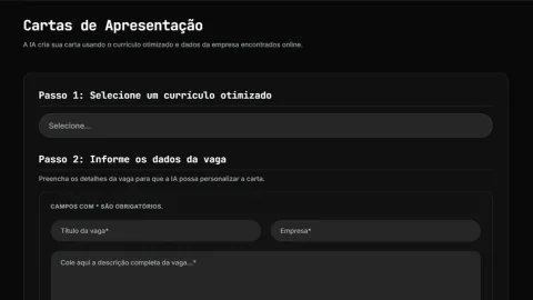Dashboard Resumius: Cartas de Presentación