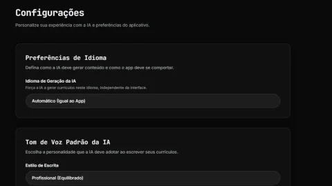 Dashboard Resumius: Currículums en Idiomas